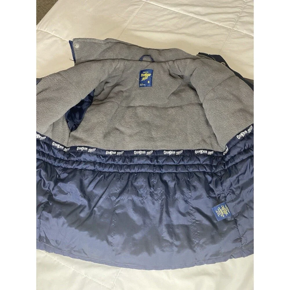 OshKosh B'gosh Boys Size 6 Colorblock Puffer Jacket Full Zip Fleece Lined